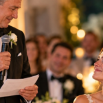 Father looking at daughter during father-of-bridge speech